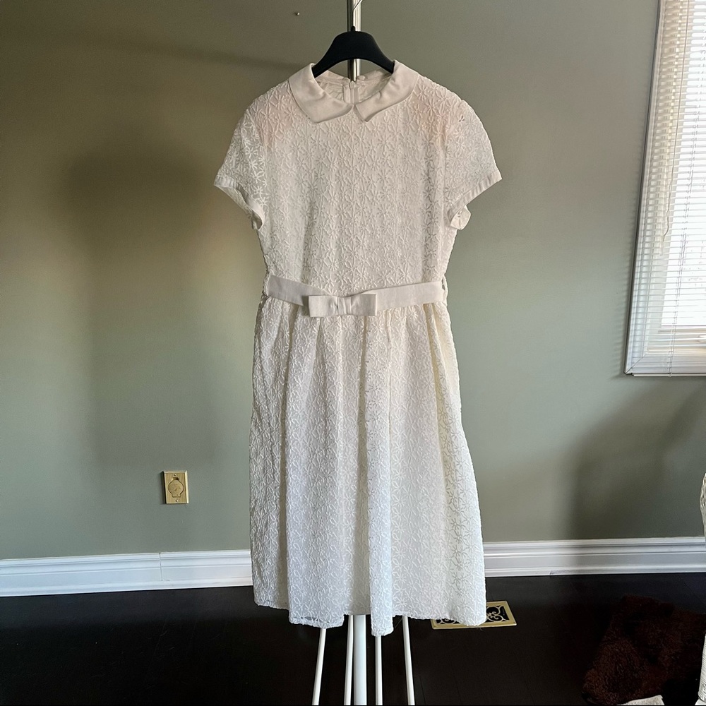 Girl’s embroidered white formal dress